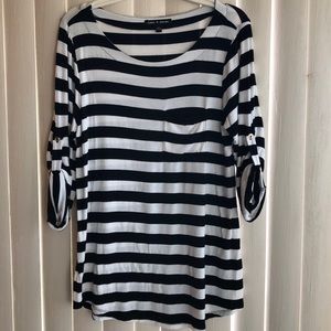 Cable and Gauge Black & White Stripe Shirt